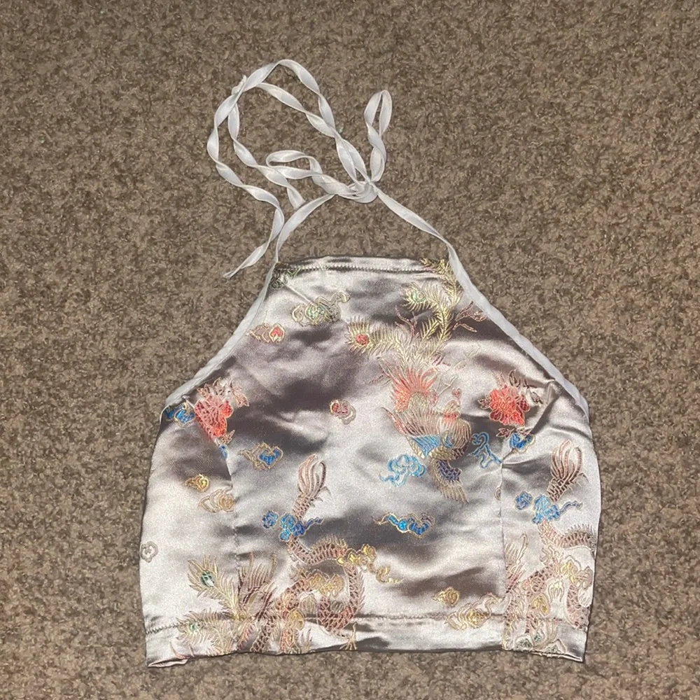 Satin Backless Halter Top - Picture 5 of 7